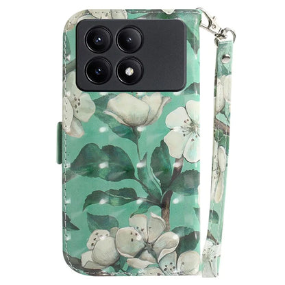 For Xiaomi Redmi K70E 5G / Poco X6 Pro 5G Leather Cover Stylish Printed Phone Case with Strap