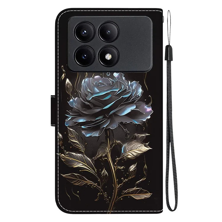 For Xiaomi Redmi K70E 5G / Poco X6 Pro 5G Case Anti-fall Leather Pattern Printing Phone Cover