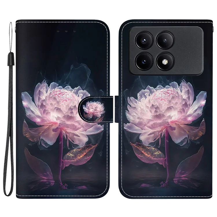 For Xiaomi Redmi K70E 5G / Poco X6 Pro 5G Case Anti-fall Leather Pattern Printing Phone Cover