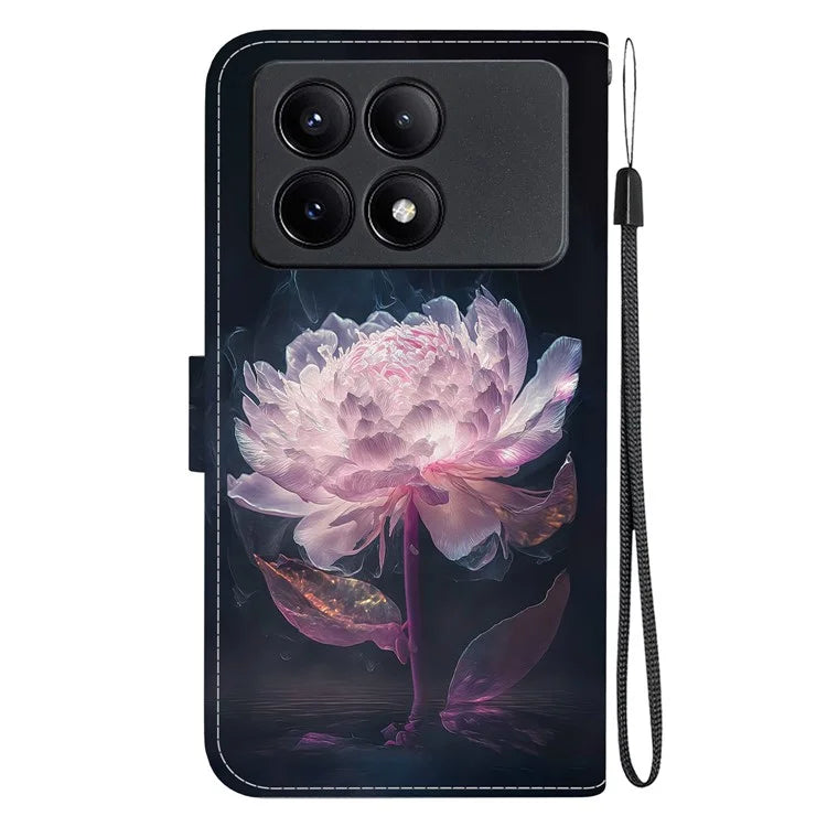 For Xiaomi Redmi K70E 5G / Poco X6 Pro 5G Case Anti-fall Leather Pattern Printing Phone Cover