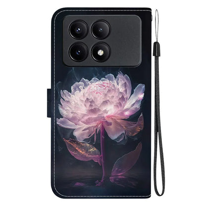 For Xiaomi Redmi K70E 5G / Poco X6 Pro 5G Case Anti-fall Leather Pattern Printing Phone Cover