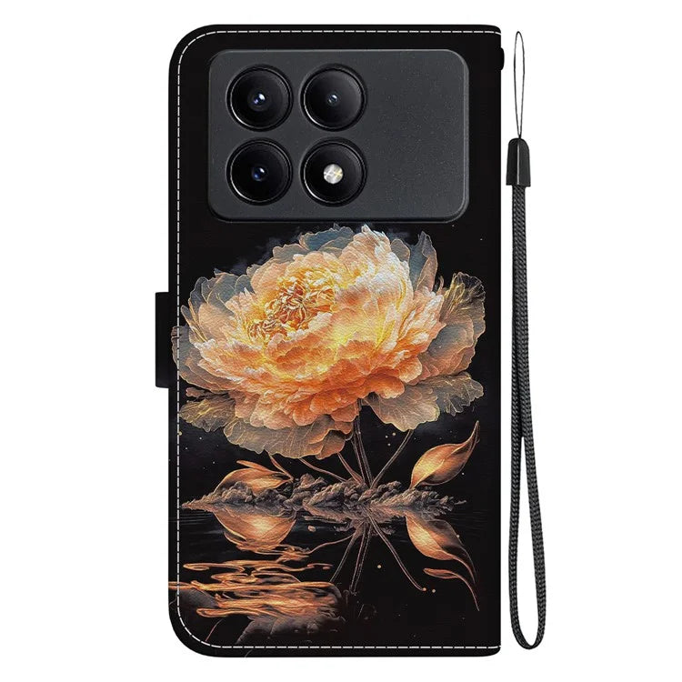 For Xiaomi Redmi K70E 5G / Poco X6 Pro 5G Case Anti-fall Leather Pattern Printing Phone Cover