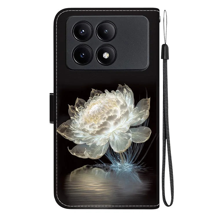 For Xiaomi Redmi K70E 5G / Poco X6 Pro 5G Case Anti-fall Leather Pattern Printing Phone Cover