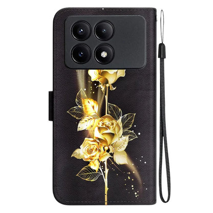For Xiaomi Redmi K70E 5G / Poco X6 Pro 5G Case Anti-fall Leather Pattern Printing Phone Cover