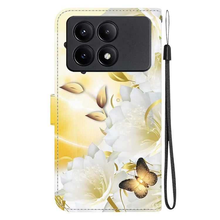 For Xiaomi Redmi K70E 5G / Poco X6 Pro 5G Case Anti-fall Leather Pattern Printing Phone Cover