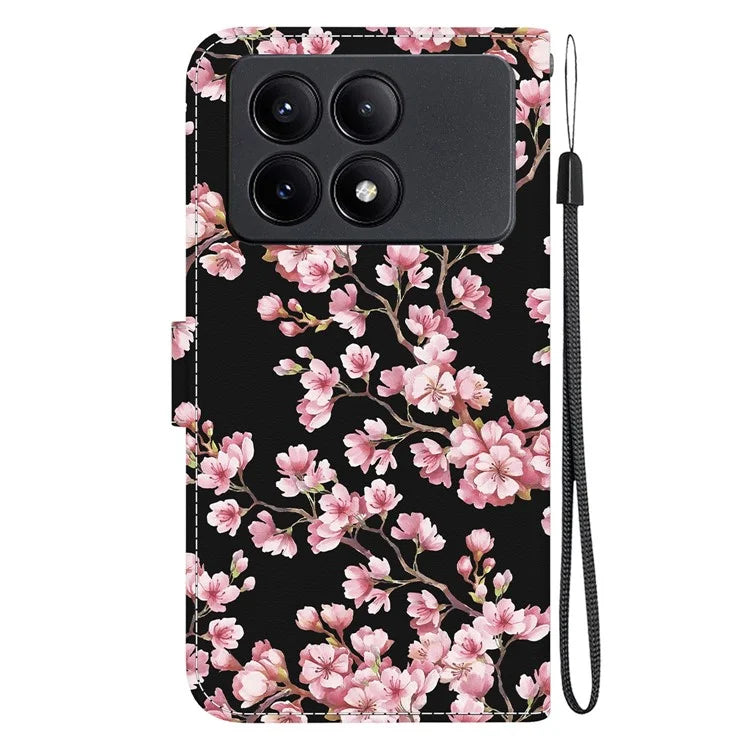 For Xiaomi Redmi K70E 5G / Poco X6 Pro 5G Case Anti-fall Leather Pattern Printing Phone Cover
