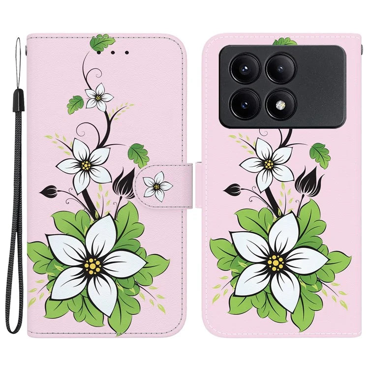 For Xiaomi Redmi K70E 5G / Poco X6 Pro 5G Case Anti-fall Leather Pattern Printing Phone Cover