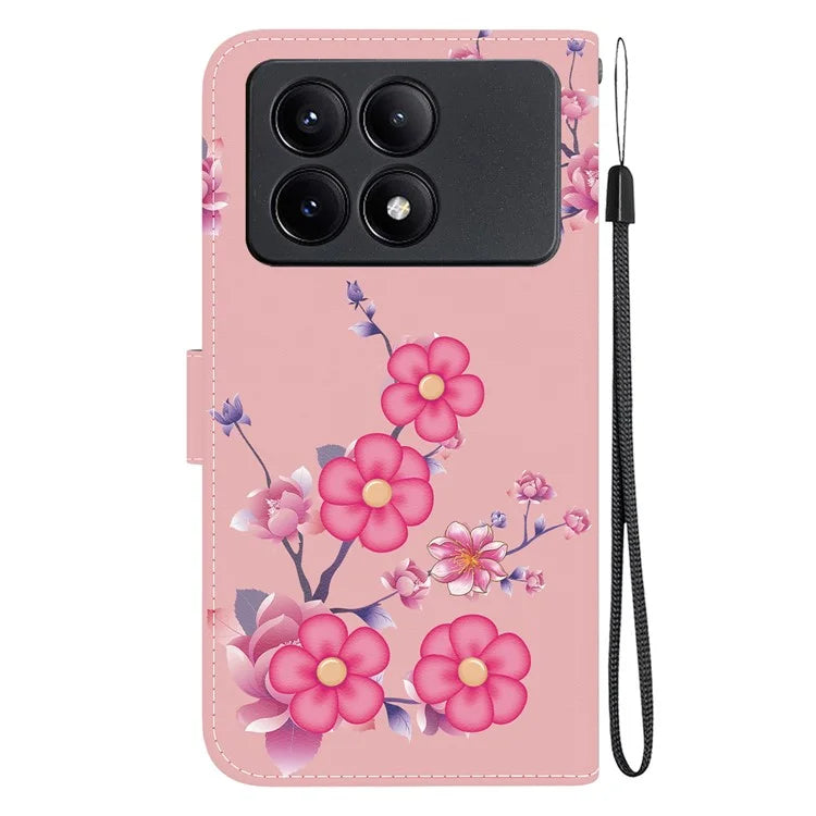 For Xiaomi Redmi K70E 5G / Poco X6 Pro 5G Case Anti-fall Leather Pattern Printing Phone Cover