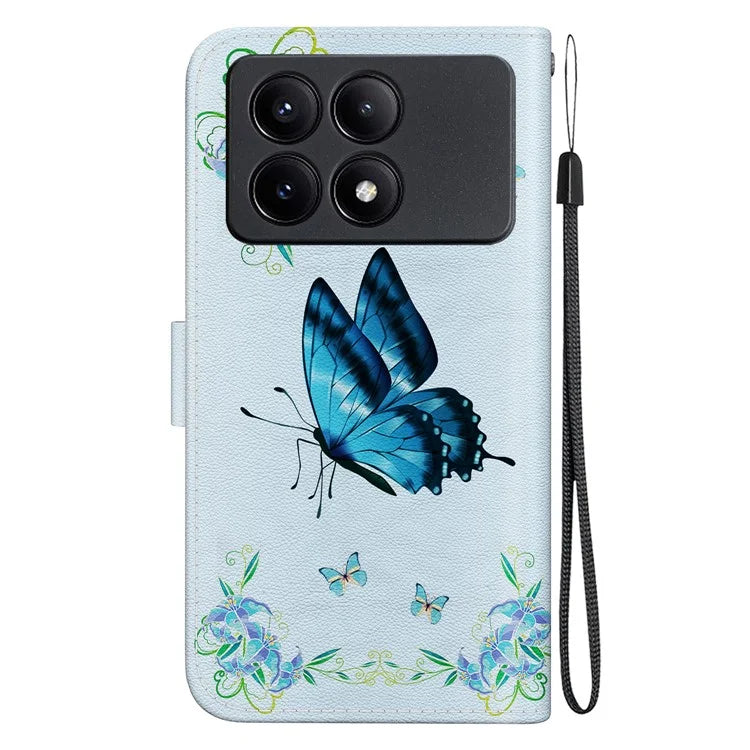 For Xiaomi Redmi K70E 5G / Poco X6 Pro 5G Case Anti-fall Leather Pattern Printing Phone Cover