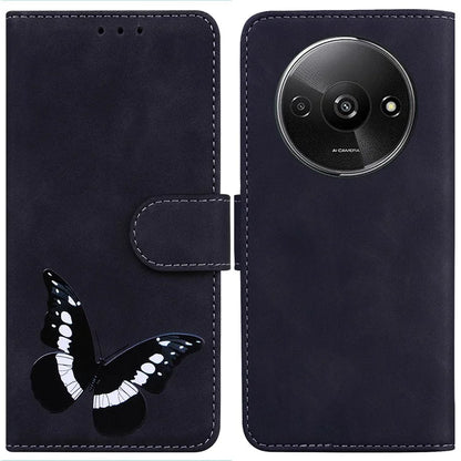 For Xiaomi Redmi A3 Phone Case Anti-drop Leather Flip Cover Butterfly Design