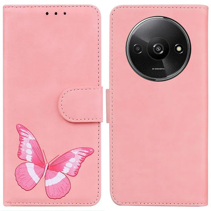 For Xiaomi Redmi A3 Phone Case Anti-drop Leather Flip Cover Butterfly Design