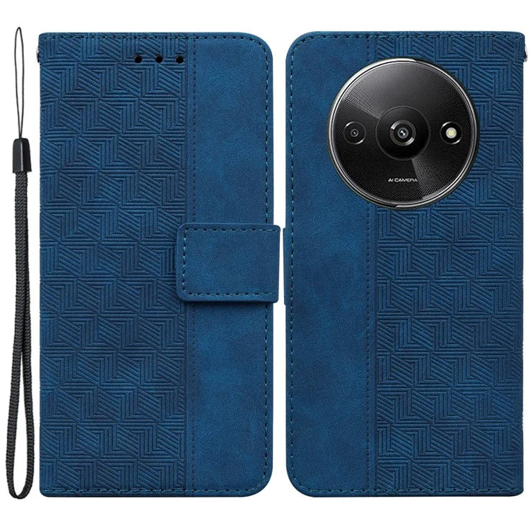 For Xiaomi Redmi A3 Cell Phone Case Leather Cover Phone Protective Shell Geometry Design