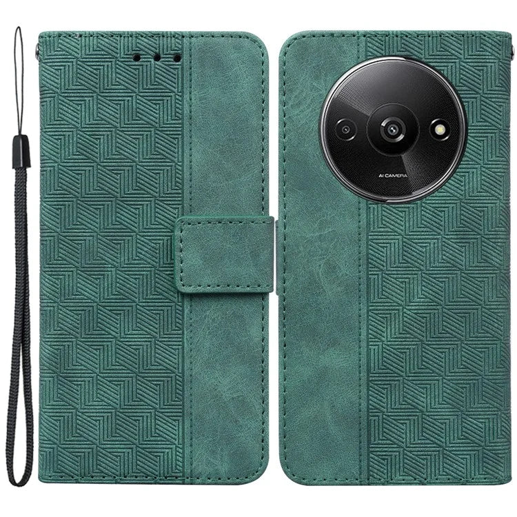For Xiaomi Redmi A3 Cell Phone Case Leather Cover Phone Protective Shell Geometry Design