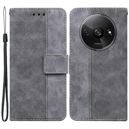 For Xiaomi Redmi A3 Cell Phone Case Leather Cover Phone Protective Shell Geometry Design