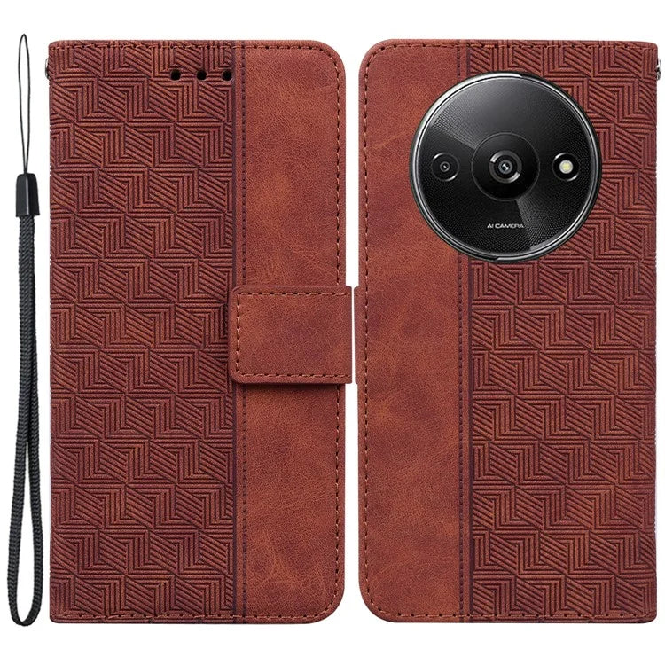 For Xiaomi Redmi A3 Cell Phone Case Leather Cover Phone Protective Shell Geometry Design