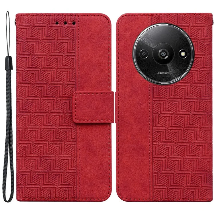 For Xiaomi Redmi A3 Cell Phone Case Leather Cover Phone Protective Shell Geometry Design