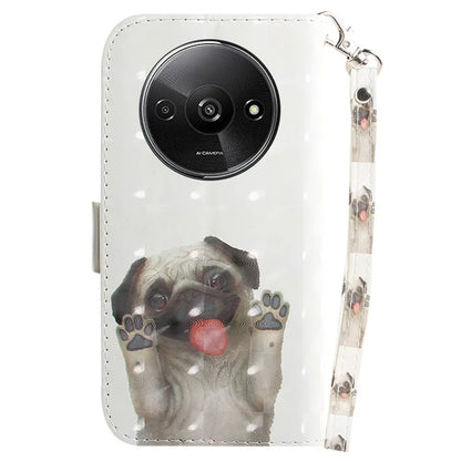 For Xiaomi Redmi A3 Case Pattern Printed Leather Phone Cover with Strap