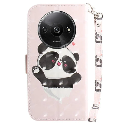 For Xiaomi Redmi A3 Case Pattern Printed Leather Phone Cover with Strap