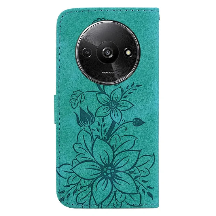 For Xiaomi Redmi A3 Cell Phone Case Flower Imprint Leather Phone Shell