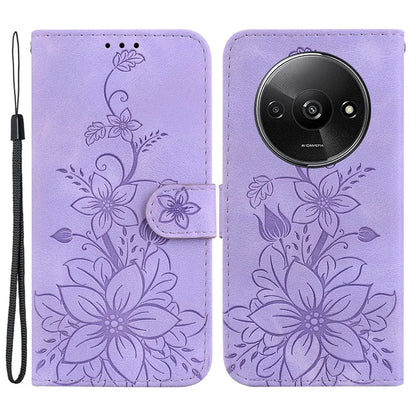 For Xiaomi Redmi A3 Cell Phone Case Flower Imprint Leather Phone Shell