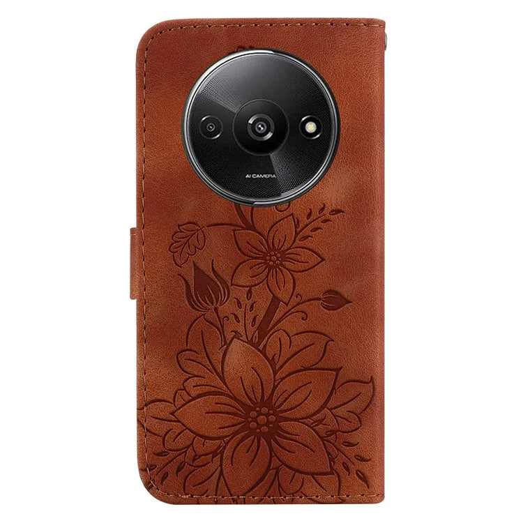 For Xiaomi Redmi A3 Cell Phone Case Flower Imprint Leather Phone Shell