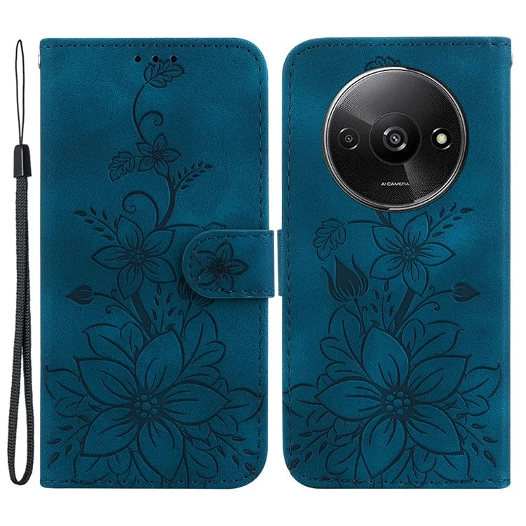 For Xiaomi Redmi A3 Cell Phone Case Flower Imprint Leather Phone Shell
