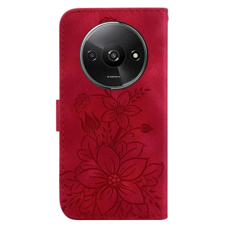 For Xiaomi Redmi A3 Cell Phone Case Flower Imprint Leather Phone Shell