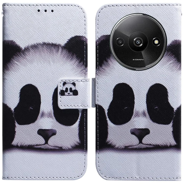 For Xiaomi Redmi A3 Magnetic Case Shock-Absorbent Pattern Printing Phone Stand Cover