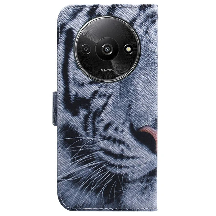 For Xiaomi Redmi A3 Magnetic Case Shock-Absorbent Pattern Printing Phone Stand Cover