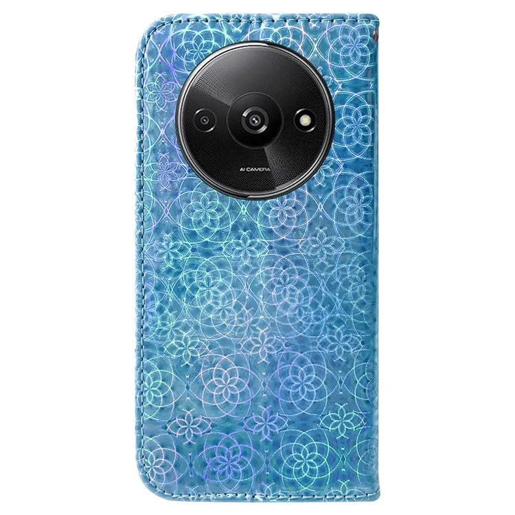 For Xiaomi Redmi A3 PU Leather Case Anti-scratch Dazzling Flower Pattern Phone Protector