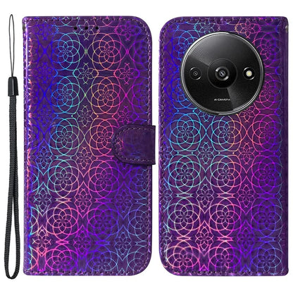 For Xiaomi Redmi A3 PU Leather Case Anti-scratch Dazzling Flower Pattern Phone Protector
