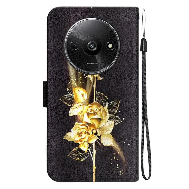 For Xiaomi Redmi A3 Magnetic Case Wallet Design Pattern Printing Phone Cover