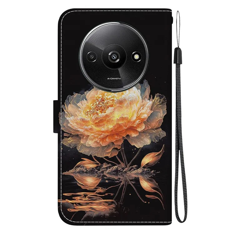 For Xiaomi Redmi A3 Magnetic Case Wallet Design Pattern Printing Phone Cover
