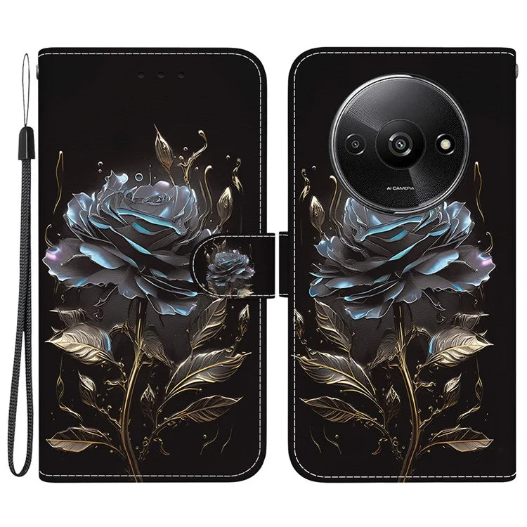 For Xiaomi Redmi A3 Magnetic Case Wallet Design Pattern Printing Phone Cover