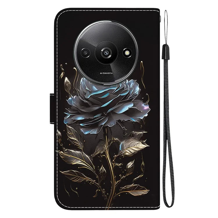 For Xiaomi Redmi A3 Magnetic Case Wallet Design Pattern Printing Phone Cover