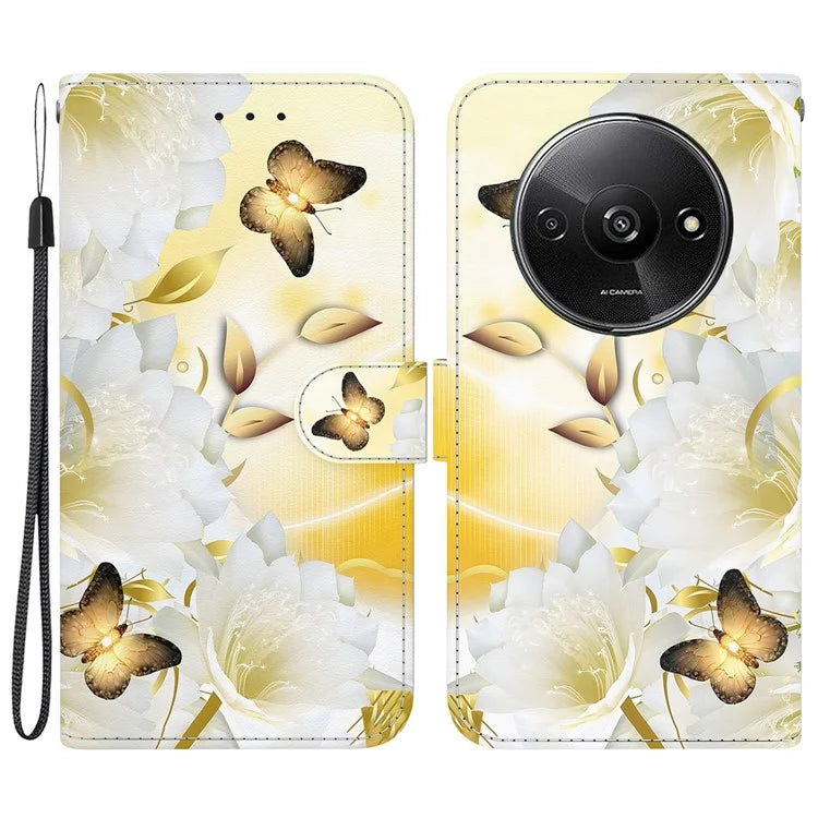 For Xiaomi Redmi A3 Magnetic Case Wallet Design Pattern Printing Phone Cover
