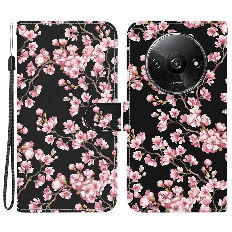 For Xiaomi Redmi A3 Magnetic Case Wallet Design Pattern Printing Phone Cover