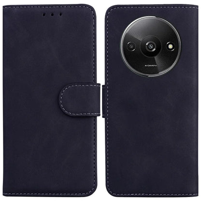 For Xiaomi Redmi A3 Cell Phone Case PU Leather Drop-proof Cover Pure Color Phone Stand