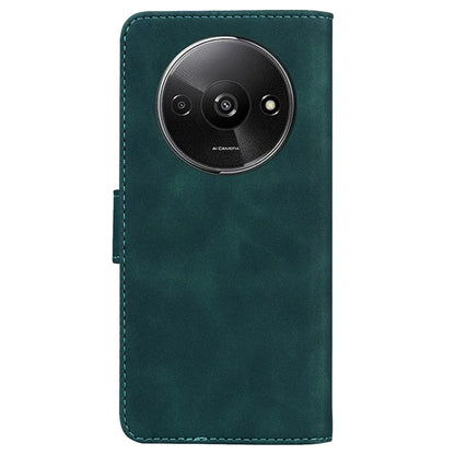 For Xiaomi Redmi A3 Cell Phone Case PU Leather Drop-proof Cover Pure Color Phone Stand