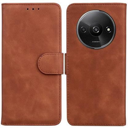 For Xiaomi Redmi A3 Cell Phone Case PU Leather Drop-proof Cover Pure Color Phone Stand