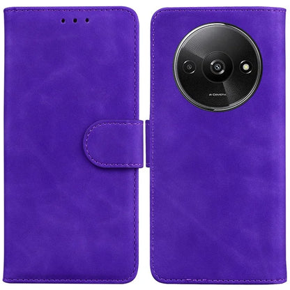 For Xiaomi Redmi A3 Cell Phone Case PU Leather Drop-proof Cover Pure Color Phone Stand