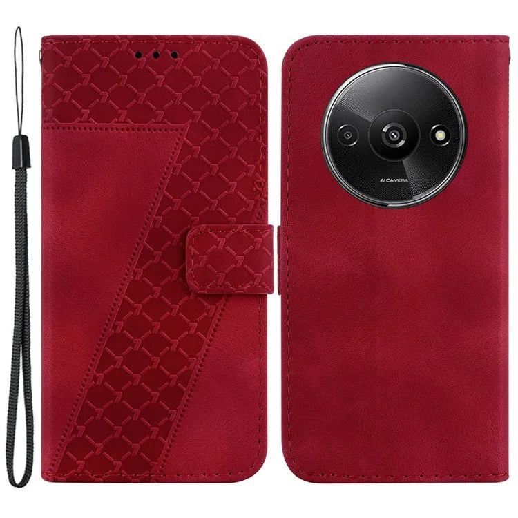 For Xiaomi Redmi A3 Cell Phone Cases 7-Shape Imprinted Wallet Cover