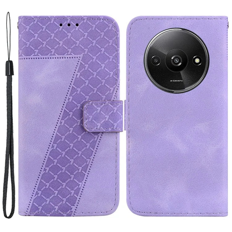 For Xiaomi Redmi A3 Cell Phone Cases 7-Shape Imprinted Wallet Cover