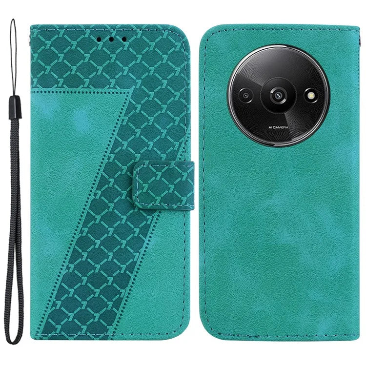 For Xiaomi Redmi A3 Cell Phone Cases 7-Shape Imprinted Wallet Cover