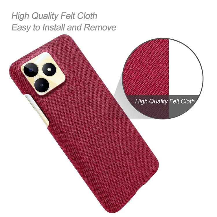 For Realme Narzo N53 4G Cell Phone Cases Shock-absorbing PC+Cloth Back Cover