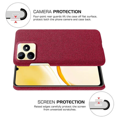 For Realme Narzo N53 4G Cell Phone Cases Shock-absorbing PC+Cloth Back Cover