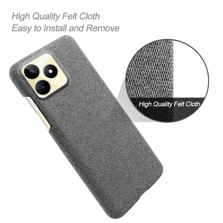 For Realme Narzo N53 4G Cell Phone Cases Shock-absorbing PC+Cloth Back Cover