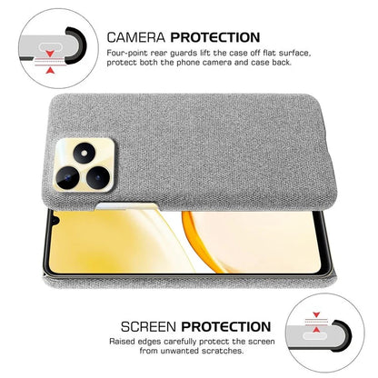 For Realme Narzo N53 4G Cell Phone Cases Shock-absorbing PC+Cloth Back Cover