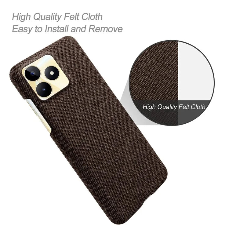 For Realme Narzo N53 4G Cell Phone Cases Shock-absorbing PC+Cloth Back Cover