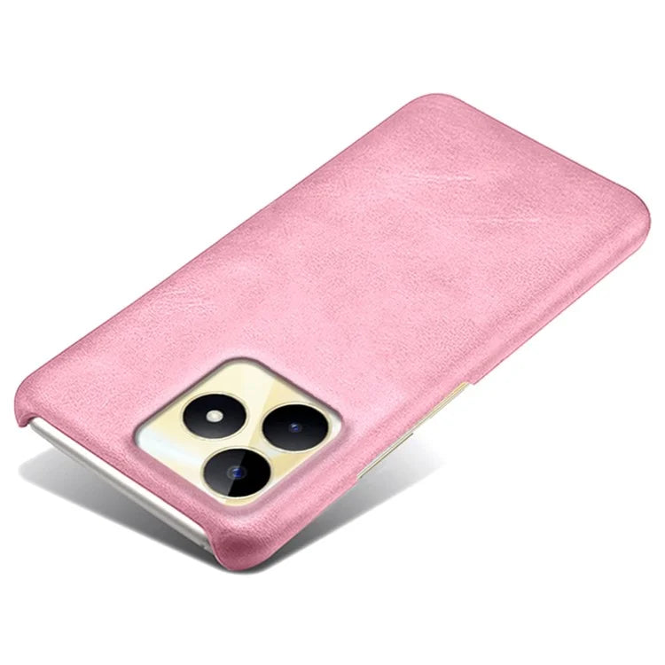 For Realme Narzo N53 4G Case PU Leather+PC Calf Texture Phone Protective Shell Gold